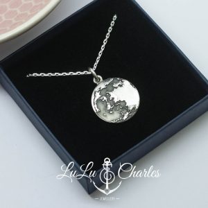 Handmade Sterling Silver, Full Moon Wish Charm Necklace