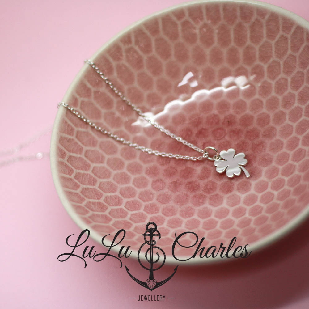 Lucky Four Leaf Clover Necklace, Handmade in Sterling Silver