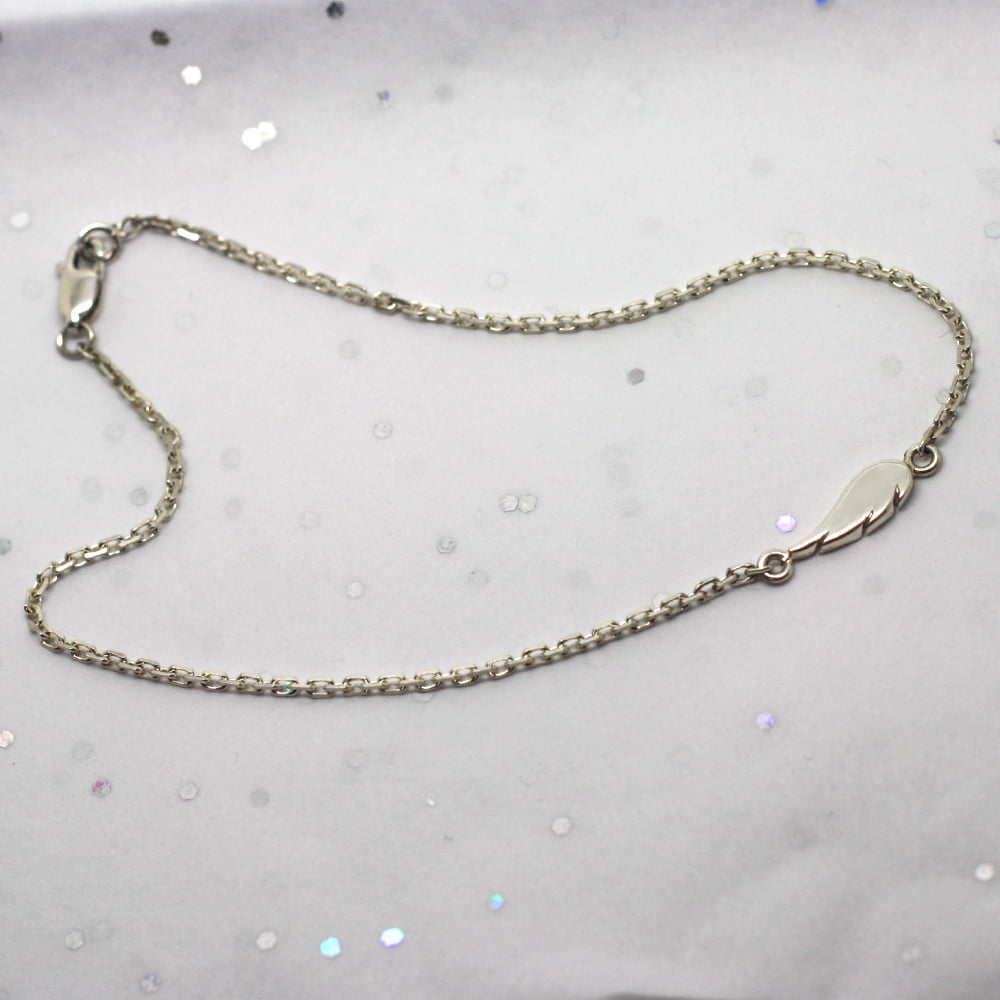 Handmade Silver Angel Wing Ankle Chain