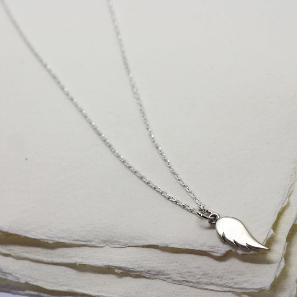 Dainty Handmade Sterling Silver Angel Wing Necklace