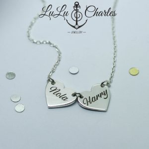 Personalised Heart Bunting Necklace, Handmade in Sterling Silver