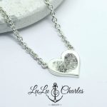 Sterling Silver Double Fingerprint Heart Necklace